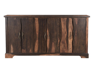 HomeRoots 72" Solid Wood Live Edge Sideboard - Mid-Century Modern Design with Brass Accents & Ample Storage 521370