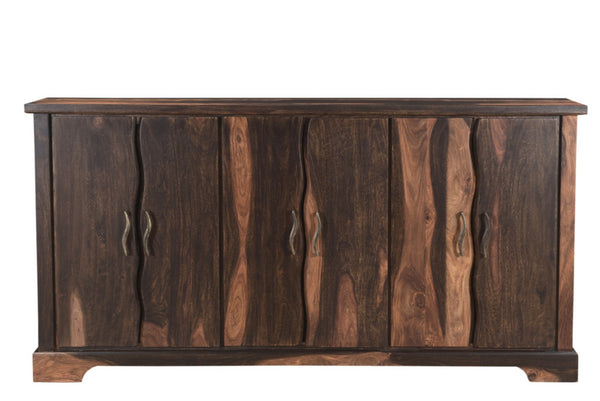 HomeRoots 72" Solid Wood Live Edge Sideboard - Mid-Century Modern Design with Brass Accents & Ample Storage 521370