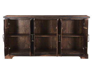HomeRoots 72" Solid Wood Live Edge Sideboard - Mid-Century Modern Design with Brass Accents & Ample Storage 521370