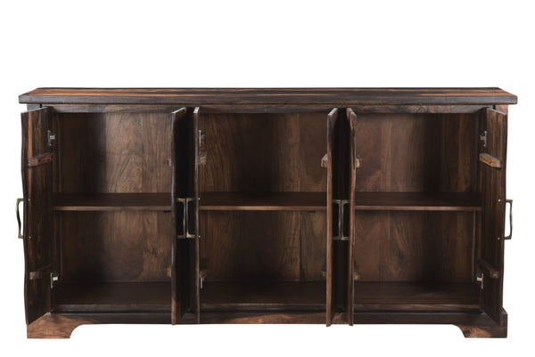 HomeRoots 72" Solid Wood Live Edge Sideboard - Mid-Century Modern Design with Brass Accents & Ample Storage 521370