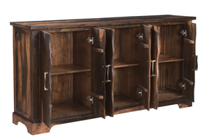 HomeRoots 72" Solid Wood Live Edge Sideboard - Mid-Century Modern Design with Brass Accents & Ample Storage 521370