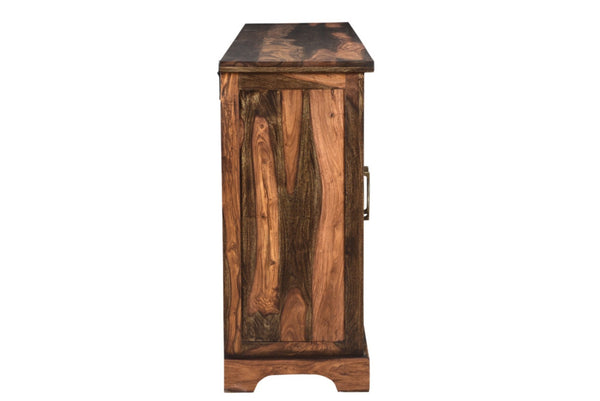 HomeRoots 72" Solid Wood Live Edge Sideboard - Mid-Century Modern Design with Brass Accents & Ample Storage 521370
