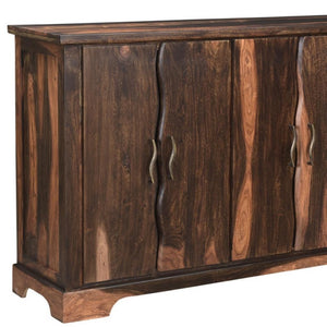 HomeRoots 72" Solid Wood Live Edge Sideboard - Mid-Century Modern Design with Brass Accents & Ample Storage 521370