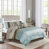 Madison Park Amherst Transitional 7 Piece Comforter Set MP10-042 Blue