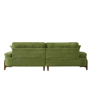 English Elm 103 Luxurious Cloud Velvet Sofa with High-Elastic Sponge Cushion, Deep-Seated Comfort for Living Spaces Green W2290S00009