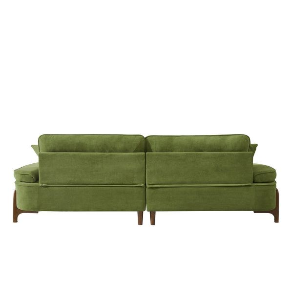 English Elm 103 Luxurious Cloud Velvet Sofa with High-Elastic Sponge Cushion, Deep-Seated Comfort for Living Spaces Green W2290S00009