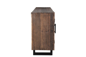 HomeRoots 100" Rustic Reclaimed Wood Sideboard with Six Doors - Stylish Storage for Modern Farmhouse Decor 521429