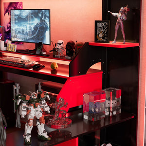 English Elm Full Size Gaming Loft Bed with Rgb Lighting Built-in Desk and Usb Charging Ports LT000275AAJ