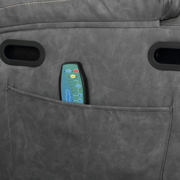 English Elm 21"seat Large Electric Power Lift Recliner Chair with 8-Point Vibration Massage, Lumbar Heat, Remote Control Gray 29.52 L x 26.77 W x 20.47 H W2297P264019