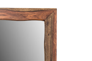 Homeroots 44" Dark Brown Solid Wood Framed Accent Mirror  Wood 521563