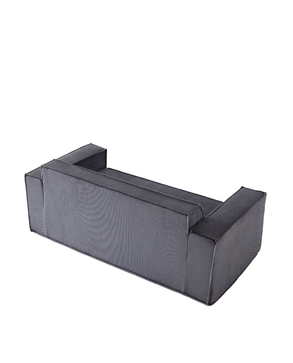 English Elm Sofa-in-a-Box, Memory Foam 3-Seater with Plush Corduroy Upholstery, 25.6" Deep Seat, No Assembly, Gray W1960P336129