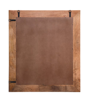 Homeroots 46" Brown Solid Wood Geometric Starburst Framed Accent Mirror  Wood 521570