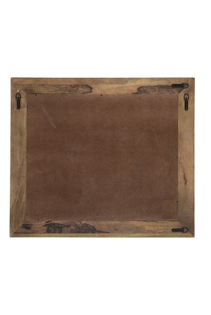 Homeroots 46" White Solid Wood Geometric Starburst Framed Accent Mirror  Wood 521571