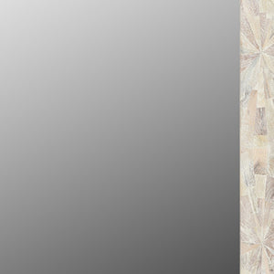 Homeroots 46" White Solid Wood Geometric Starburst Framed Accent Mirror  Wood 521571