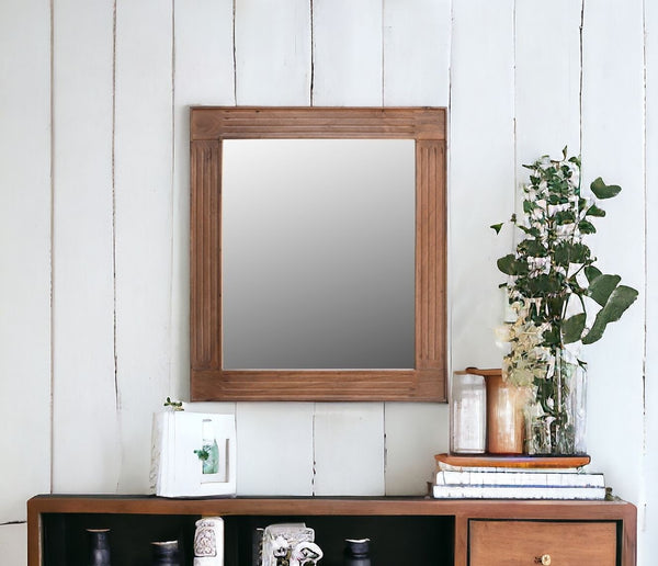 Homeroots 46" Brown Dresser Solid Wood Mirror  Wood 521572