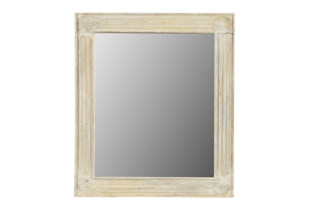 Homeroots 40" White Solid Wood Framed Accent Mirror  Wood 521573