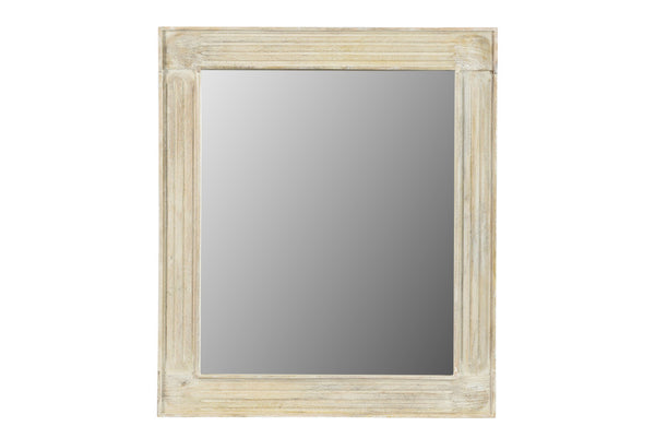 Homeroots 40" White Solid Wood Framed Accent Mirror  Wood 521573