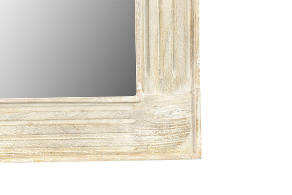 Homeroots 40" White Solid Wood Framed Accent Mirror  Wood 521573