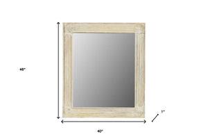 Homeroots 40" White Solid Wood Framed Accent Mirror  Wood 521573