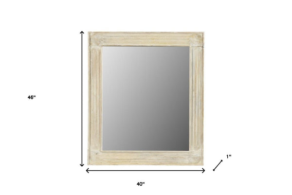 Homeroots 40" White Solid Wood Framed Accent Mirror  Wood 521573