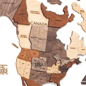 Homeroots 35" X 59" Brown And Beige Wood World Map Hanging Dimensional Sculpture  Plywood 521578