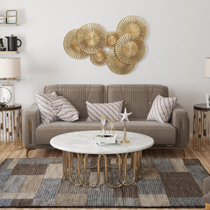 Homeroots 85" Brown Microfiber Sleeper Sofa And Toss Pillows   521599