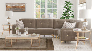 Homeroots Brown Microfiber Sleeper L Shaped Three Piece Sofa And Chaise Sectional   521602