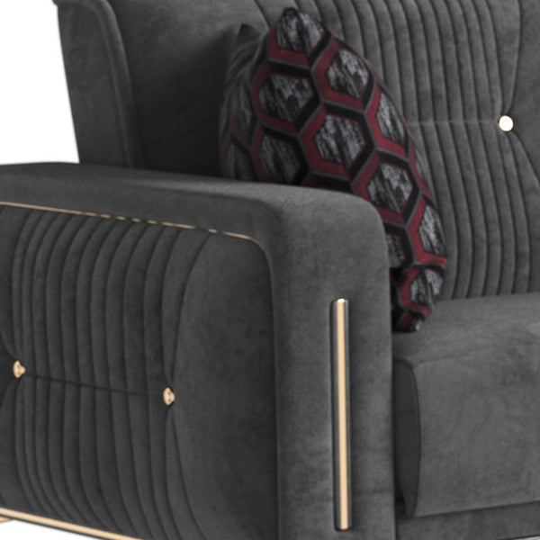 Homeroots Gray Microfiber Sleeper L Shaped Three Piece Sofa And Chaise Sectional   521604