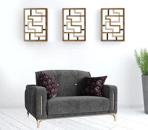 Homeroots 60" Gray Gold Microfiber Love Seat With Storage   521611