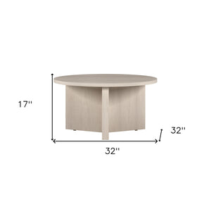 Homeroots 32" White Round Coffee Table   521618