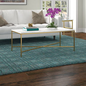 Homeroots 48" White And Gold Steel Coffee Table   521624