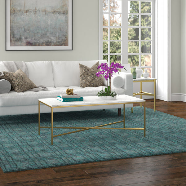 Homeroots 48" White And Gold Steel Coffee Table   521624