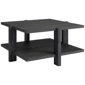 Homeroots 35" Gray Square Coffee Table With Shelf   521627