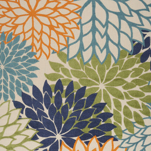 Homeroots 12' X 15' Blue And Green Indoor Outdoor Area Rug  Polypropylene 521638