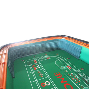 English Elm 12 Foot Regulation Craps Table with Green Felt Padded Rail and Casino Game Room Style W2748S00004