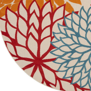 Homeroots 10' Green Orange And Red Indoor Outdoor Area Rug  Polypropylene 521644