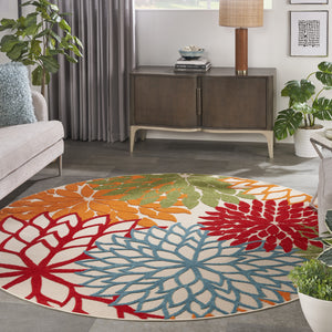 Homeroots 10' Green Orange And Red Indoor Outdoor Area Rug  Polypropylene 521644