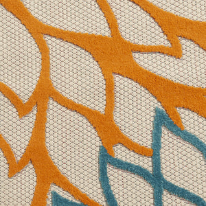 Homeroots 10' X 14' Green Orange And Red Indoor Outdoor Area Rug  Polypropylene 521647