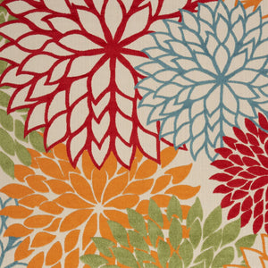 Homeroots 10' X 14' Green Orange And Red Indoor Outdoor Area Rug  Polypropylene 521647