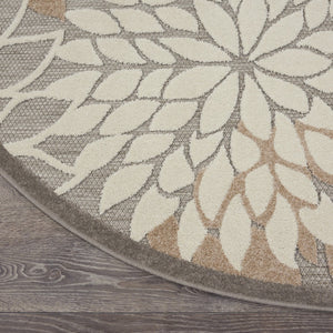 HomeRoots 10' Gray and Ivory Geometric Floral Indoor-Outdoor Area Rug - Durable, Stylish, Low-Maintenance Choice 521649