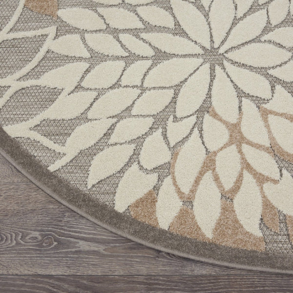 HomeRoots 10' Gray and Ivory Geometric Floral Indoor-Outdoor Area Rug - Durable, Stylish, Low-Maintenance Choice 521649