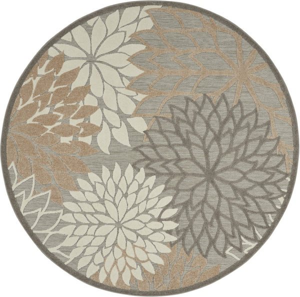 HomeRoots 10' Gray and Ivory Geometric Floral Indoor-Outdoor Area Rug - Durable, Stylish, Low-Maintenance Choice 521649