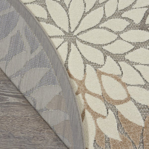 HomeRoots 10' Gray and Ivory Geometric Floral Indoor-Outdoor Area Rug - Durable, Stylish, Low-Maintenance Choice 521649