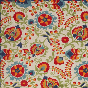HomeRoots 12' Indoor Outdoor Area Rug - Durable Transitional Floral Design in Ivory, Blue & Orange, Easy Care 521656