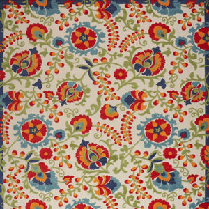 HomeRoots 12' Indoor Outdoor Area Rug - Durable Transitional Floral Design in Ivory, Blue & Orange, Easy Care 521656