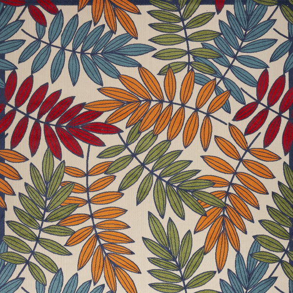 Homeroots 12' X 15' Ivory Blue And Orange Indoor Outdoor Area Rug  Polypropylene 521657