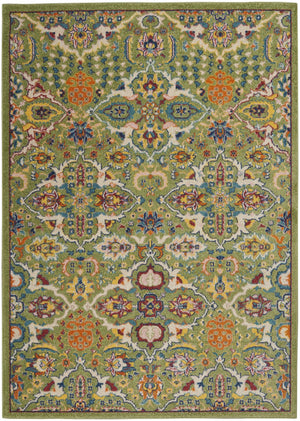 Homeroots 4' Green Floral Power Loom Area Rug – Invigorate Your Space With Timeless Style And Quality Design 4' X 6' Polypropylene 521660