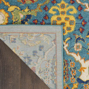 Homeroots 8' X 10' Blue Floral Power Loom Area Rug  Polypropylene 521667