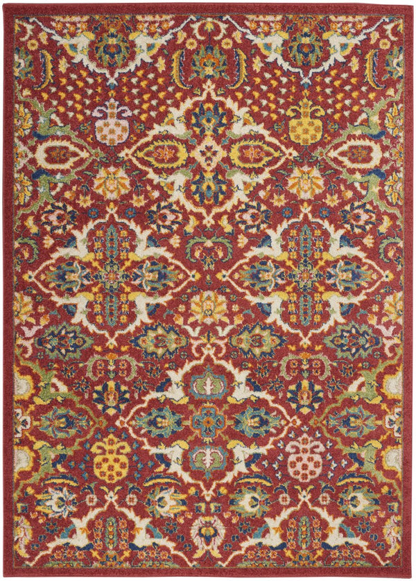 Homeroots 4' X 6' Red Floral Power Loom Area Rug – Elegant Turkish Design To Enhance Your Living Room Style 4' X 6' Polypropylene 521680