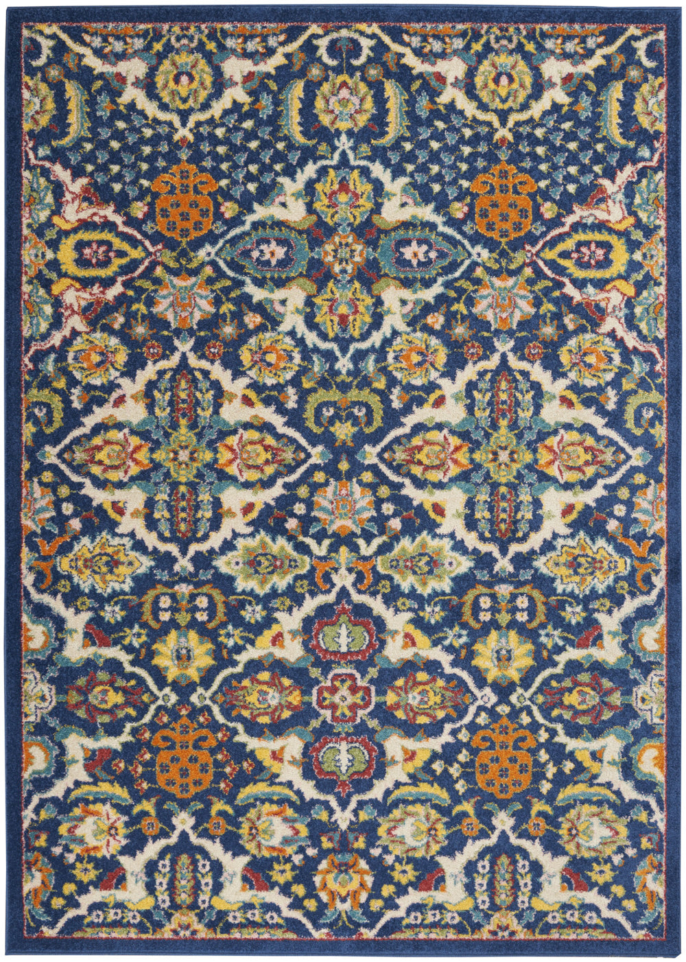 Homeroots 6' X 9' Blue Floral Power Loom Area Rug  Polypropylene 521685